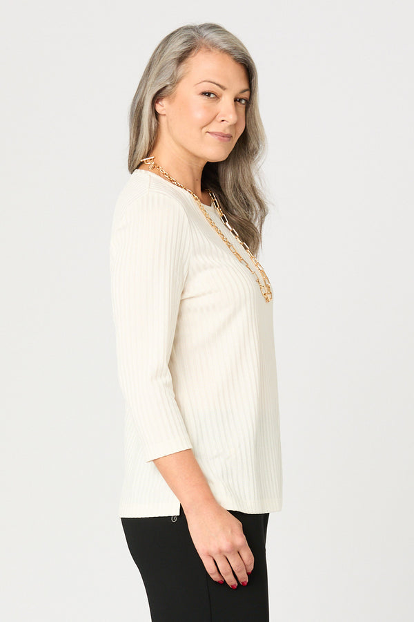 Gibney Rib 3/4 Sleeve Top