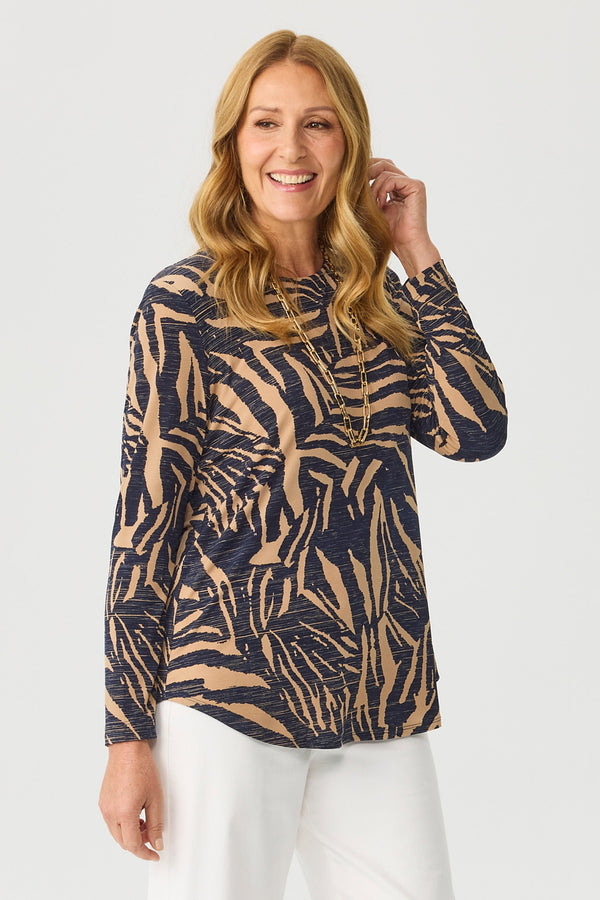 Carine Pleat Back Long Sleeve Top