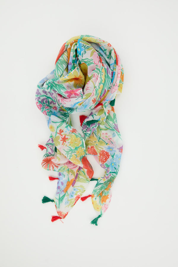 Flora Tasseled Scarf