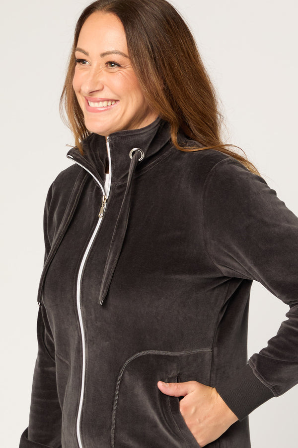 Vance Velour Zip Up Jacket