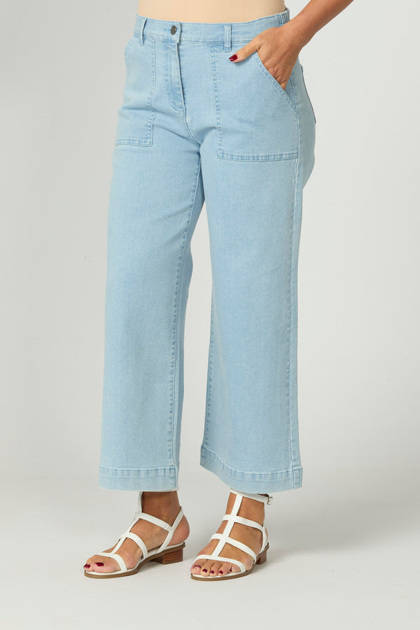 Shelby 7/8 Zip Wide Leg Jean