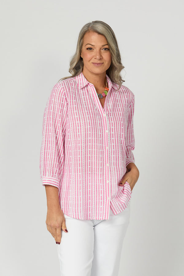 Valdesi Collared 3/4 Slv Shirt