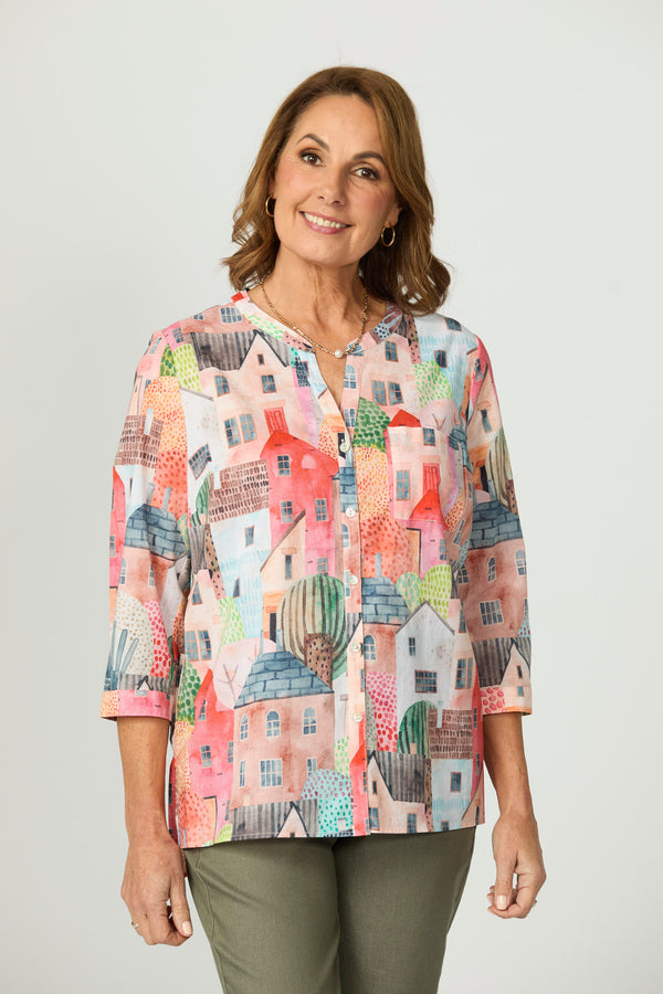 Porto 3/4 Sleeve Open Neck Shirt