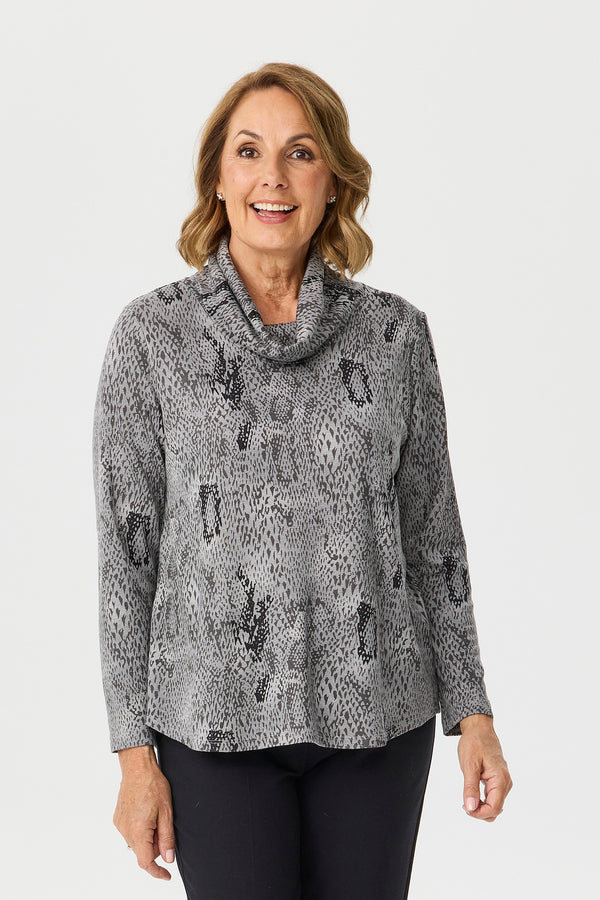 Belmont Cowl Neck Long Sleeve Top