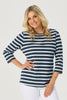 PAIGE STRIPE 3/4 SLEEVE TOP
