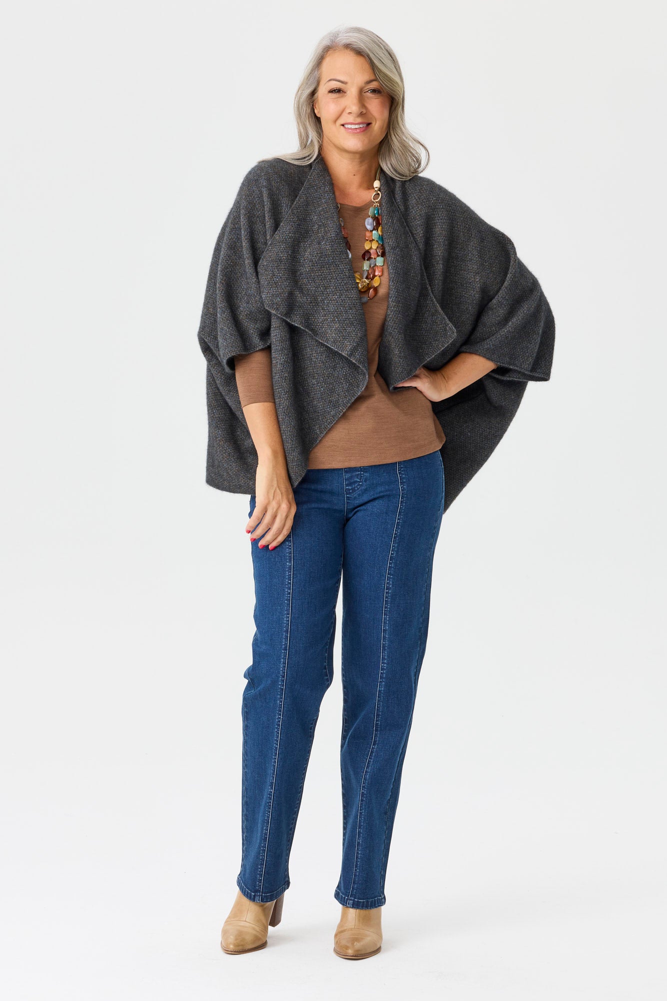 Possum Moss Stitch Longline Wrap