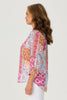 Patchwork Print 3/4 Slv Blouse