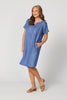 LISA LINEN S/S PINTUCK DRESS