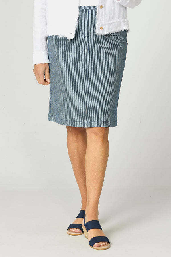 COASTAL STRIPE PULL ON SKIRT