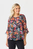 Helene Flounce Layered 3/4 Sleeve Top
