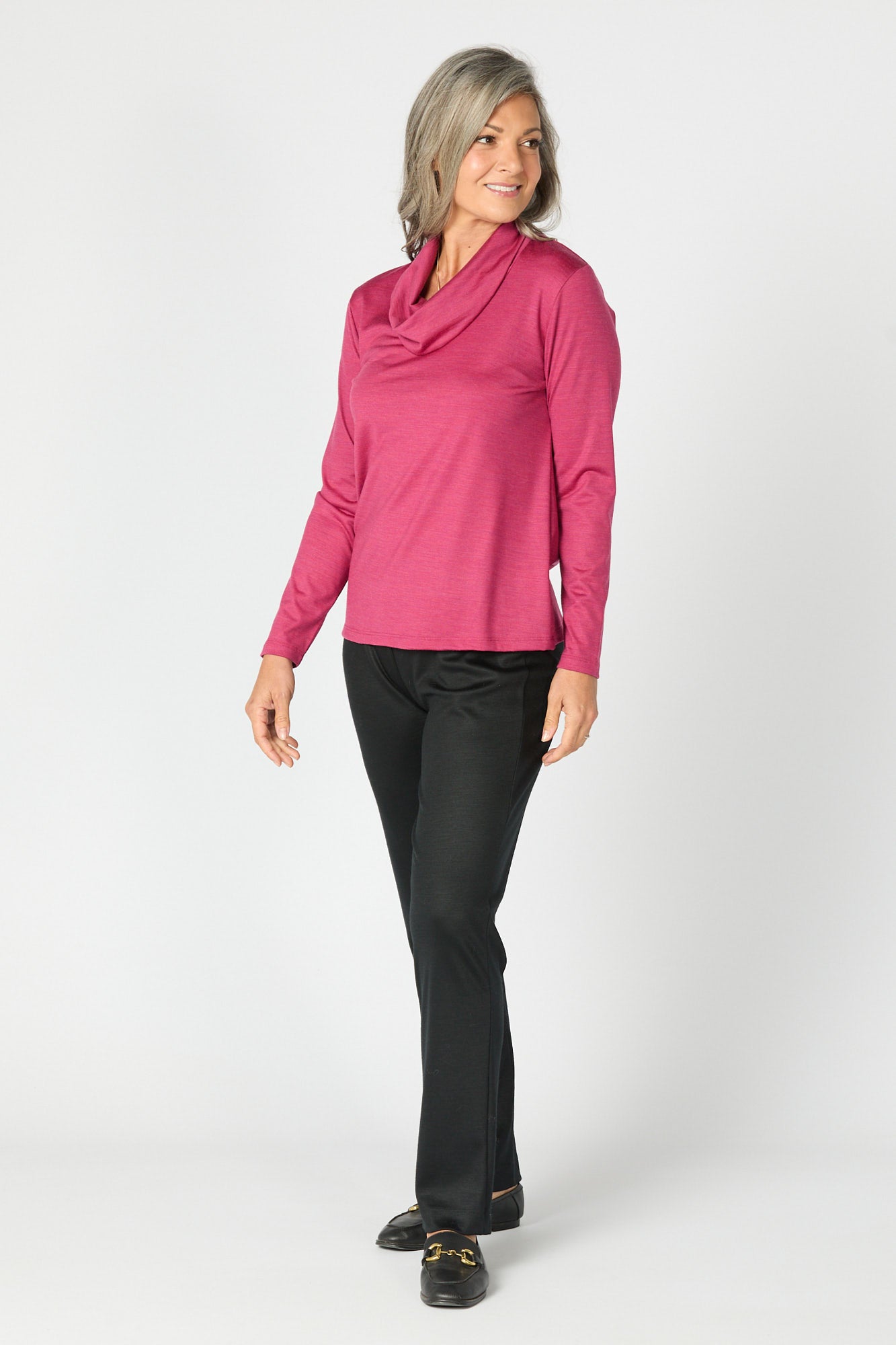 HEDRENA COWL NECK LONG SLEEVE TOP