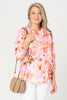 SUNSET FLORAL 3/4 SLV BLOUSE