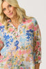 FLORAL HAZE PRINT 3/4 SLV BLOUSE