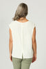 Resort Button Back Cap Slv Top