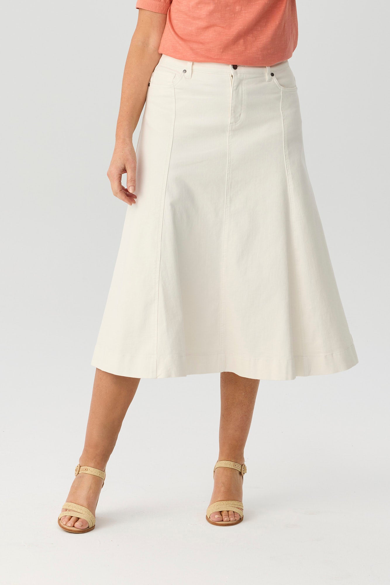 Gored Denim Skirt