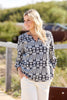 Billi Aztec 3/4 Sleeve Blouse