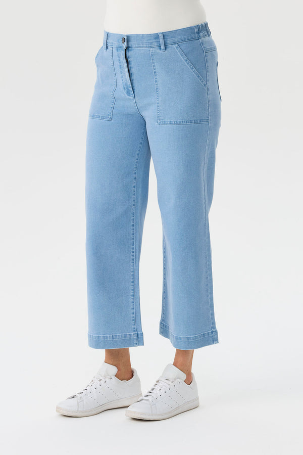 Darcy 7/8 Zip Wide Leg Jean