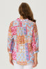 Patchwork Print 3/4 Slv Blouse