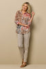Freda 3/4 Sleeve Collared Shirt
