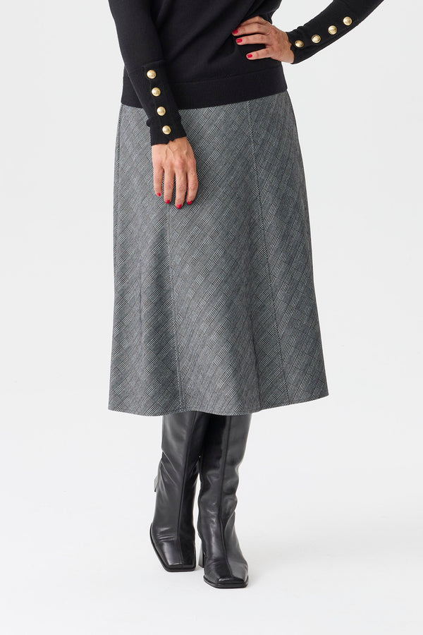 Middleton Check Gored Pull On Skirt