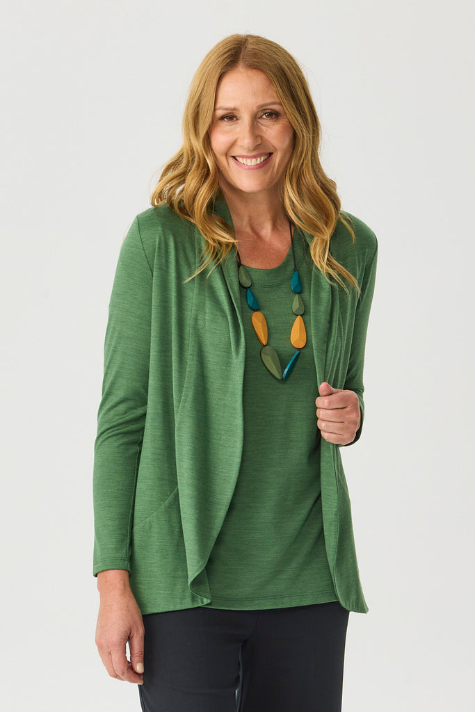 HEDRENA JERSEY CURVED HEM CARDIGAN