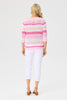 ROBBIE STRIPE 3/4 SLV OPEN KNIT