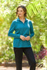 Hedrena Zip Polo Long Sleeve Top