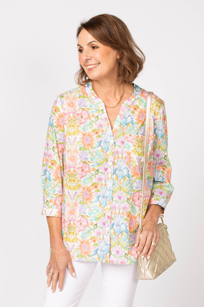 FLORAL MUSE LIBERTY 3/4 SLV SHIRT