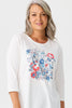 Jerry 3/4 Sleeve Print Front Tee
