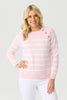 SHELLEY STRIPE BUTTON SWEATER