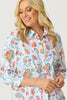 JAIPUR 3/4 SLEEVE PRINT TRIM SHIRT