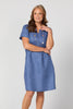 LISA LINEN S/S PINTUCK DRESS