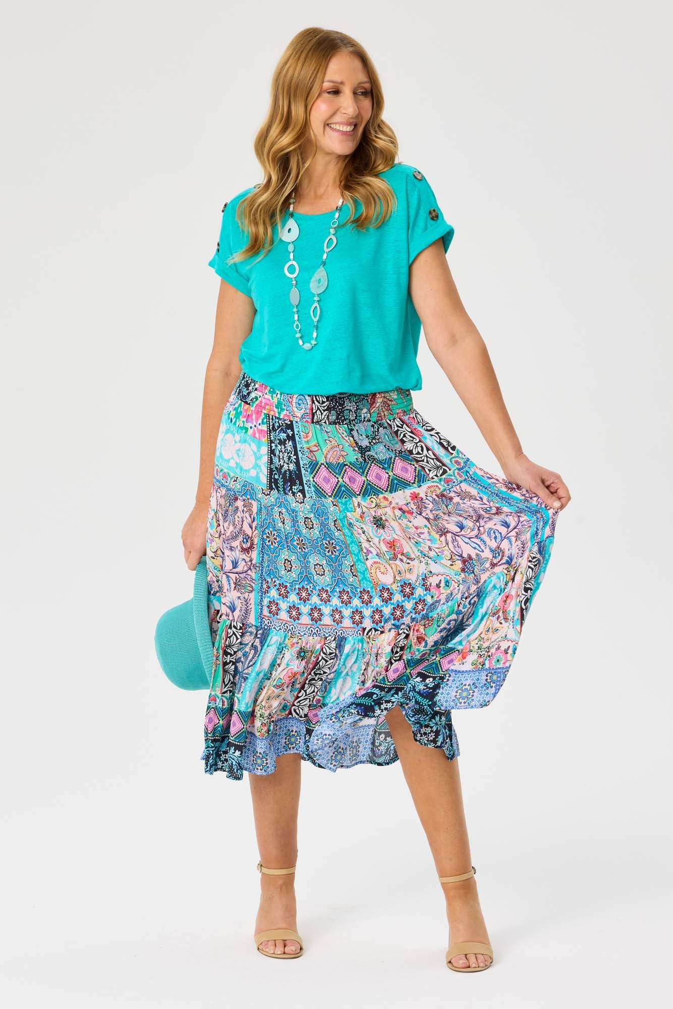 VENICE SHIRRED WAIST SKIRT