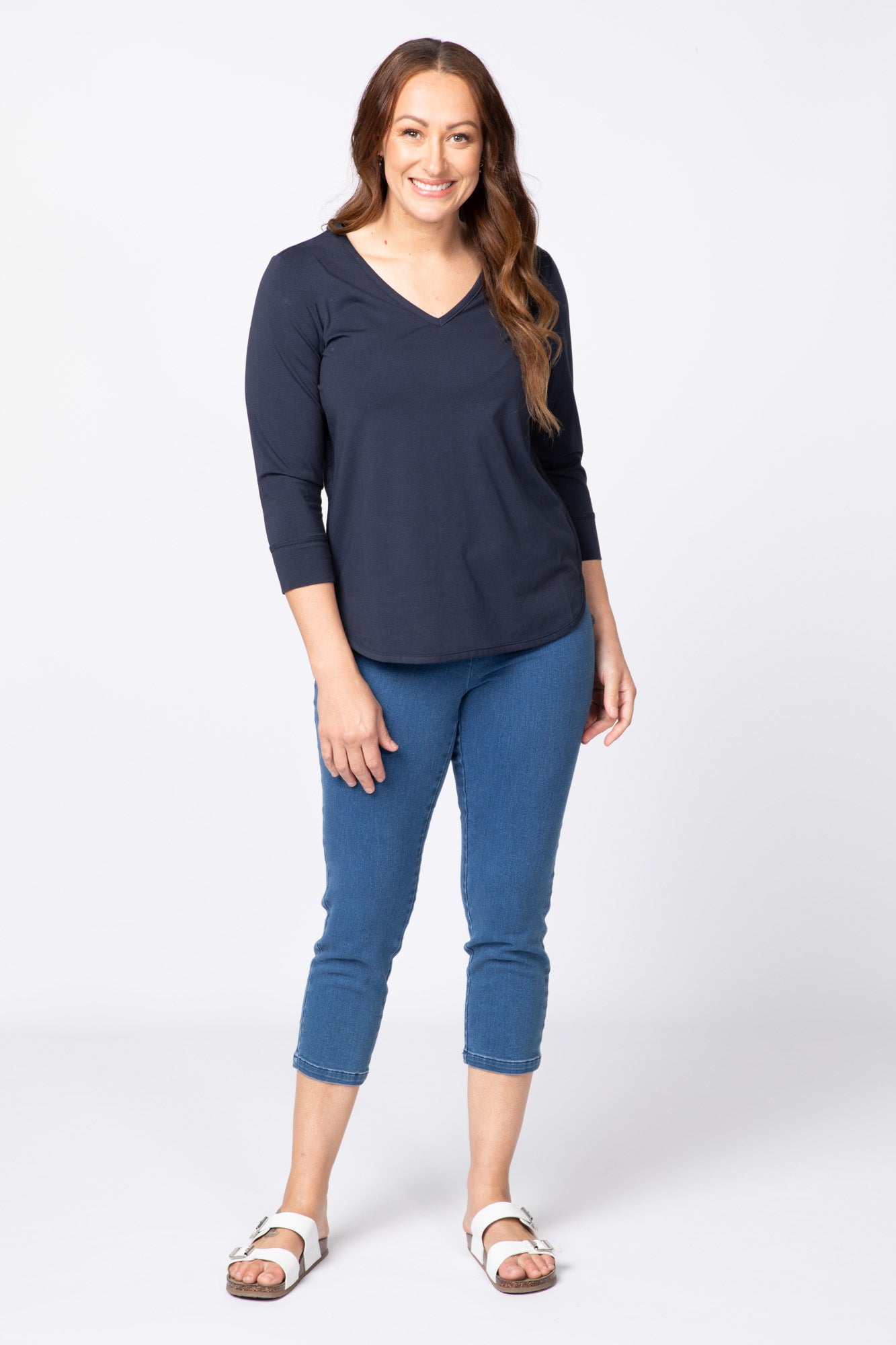 ETERNITY V-NECK 3/4 SLV TOP