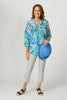 Tropical Palms Pleat 3/4 Sl Shirt