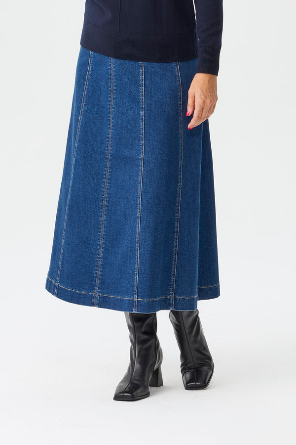 Harper Gored Denim Skirt