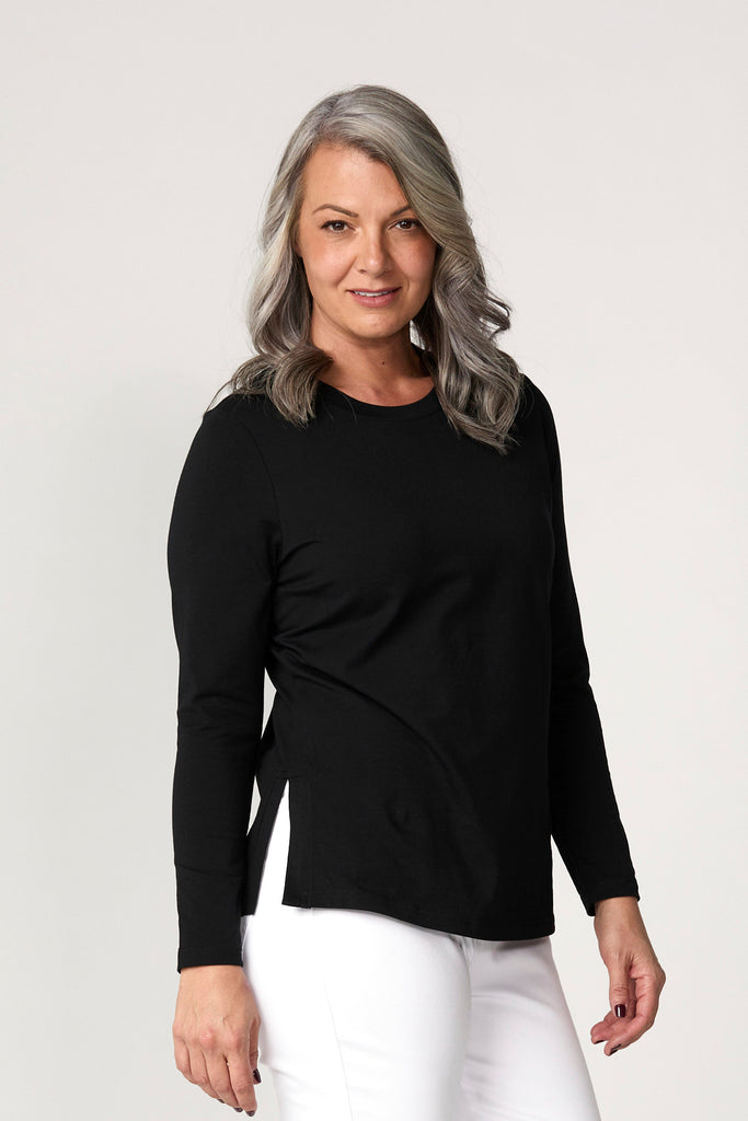 Baz Side Split Long Sleeve Top