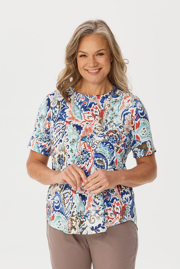Cancun Short Sleeve Pleat Back Tee