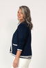 Otis Contrast Trim Zip Cardigan
