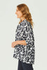 LEAF PRINT 3/4 SLV HI-LOW SHIRT