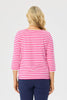 ESCAPE STRIPE 3/4 SLV BUTTON TOP