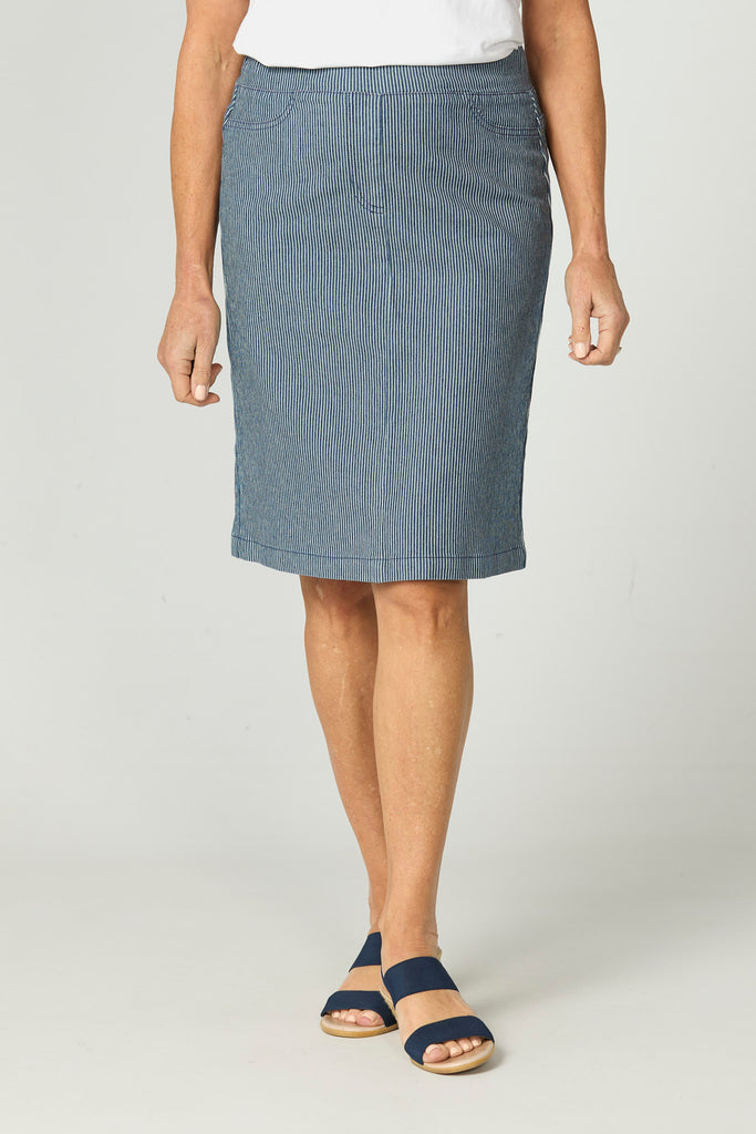 Coastal Stripe Pull On Skirt