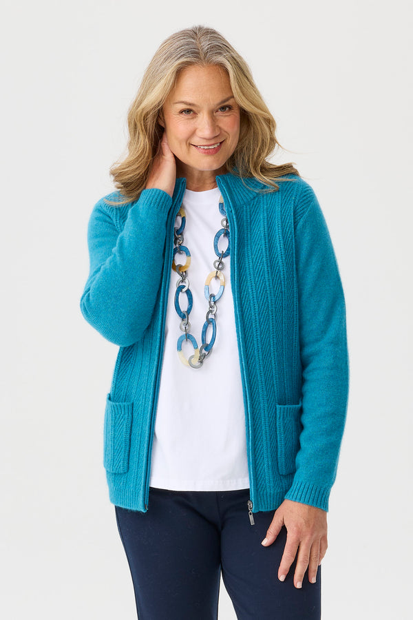 Louis Zip Up Cardigan