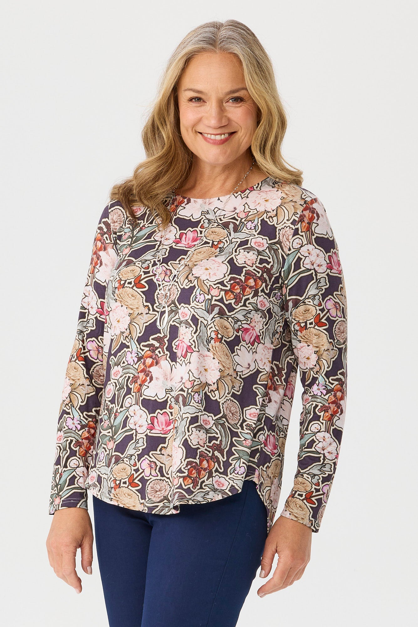 Suebelle Pleat Back Long Sleeve Top