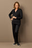 Hedrena Zip Polo Long Sleeve Top
