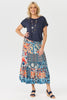 Mosaic Shirred Waist Skirt