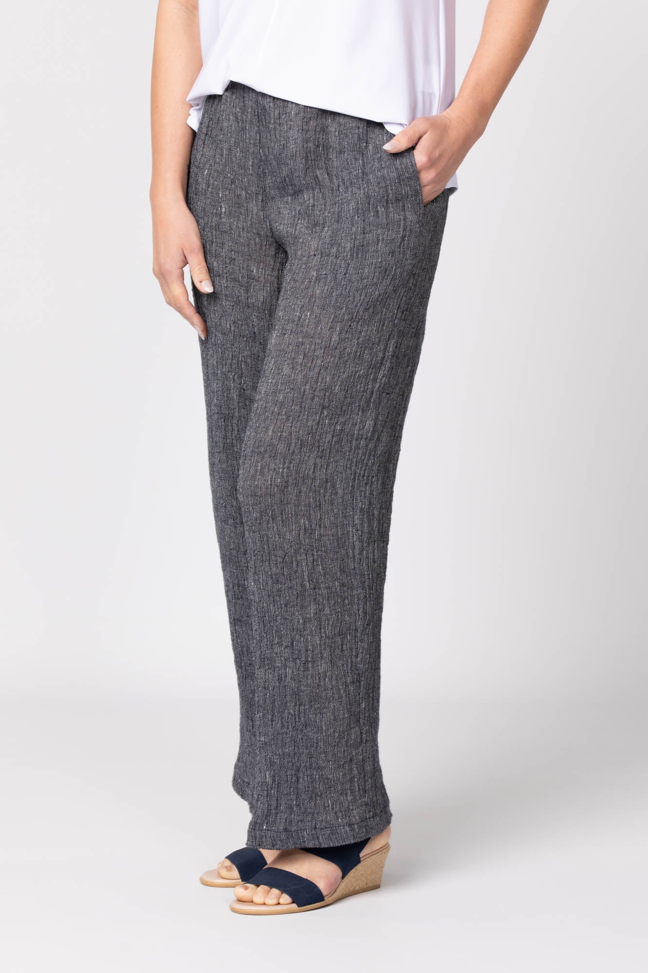 CARLO PULL ON LINEN LONG PANT