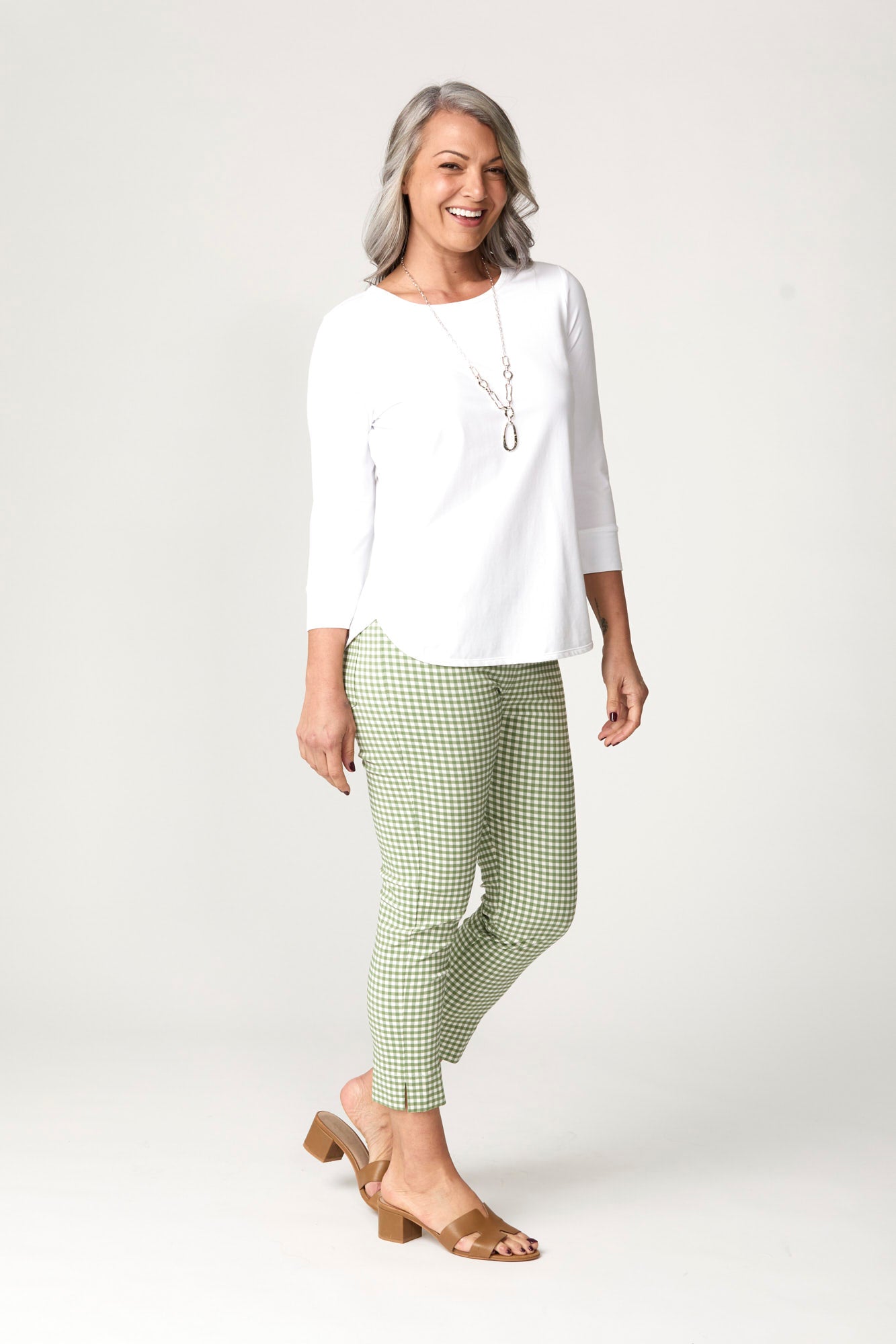 Bayside Check 7/8 Basque Pant