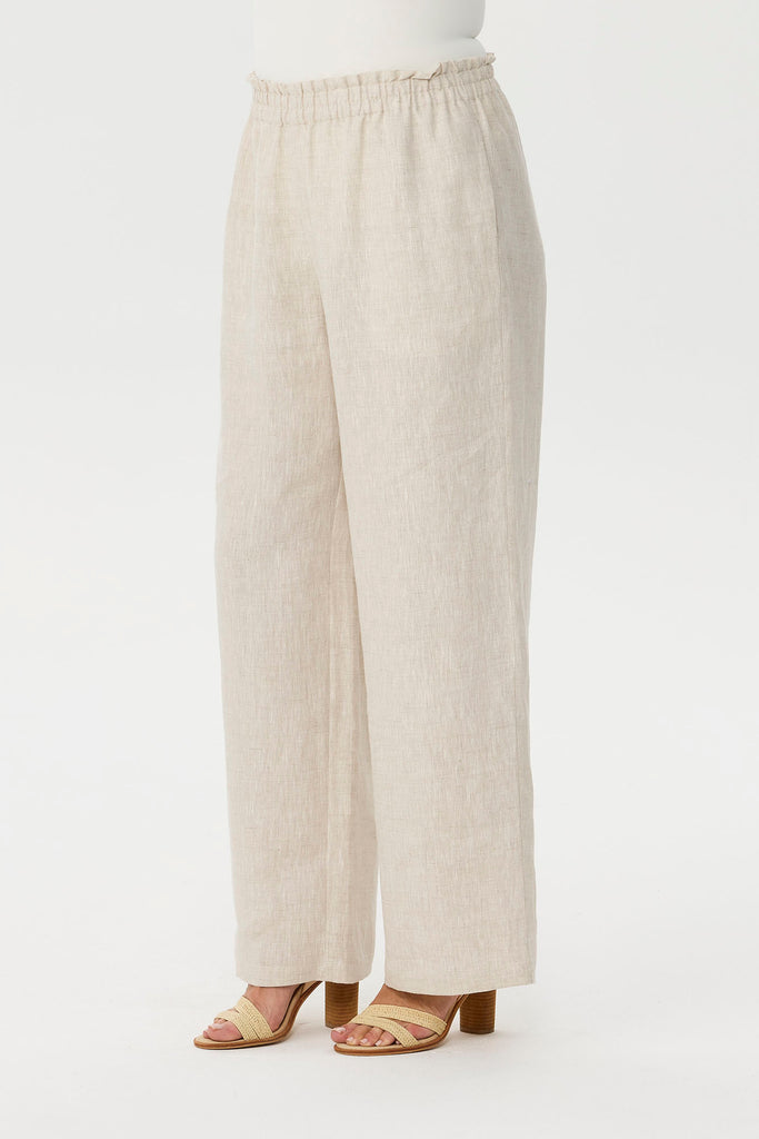 Lazar Linen Long Wide Leg Pant