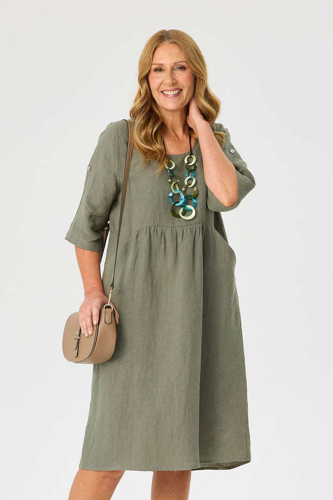 TUSCAN 2 POCKET LINEN DRESS